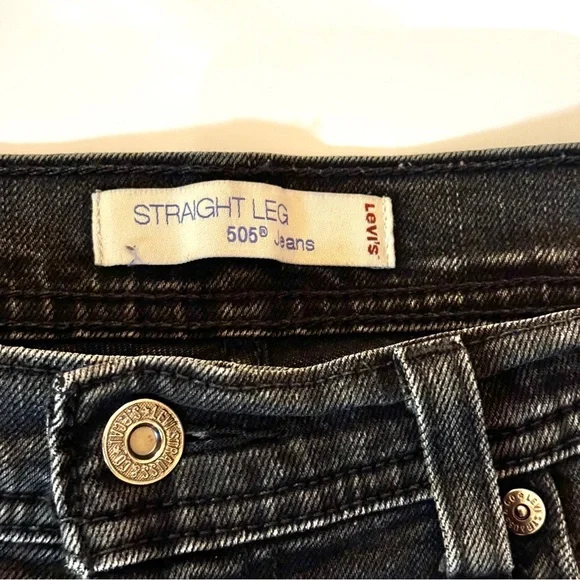 💖 Vintage Y2K Black Levi’s 505 Straight Leg Jeans - Picture 8 of 17